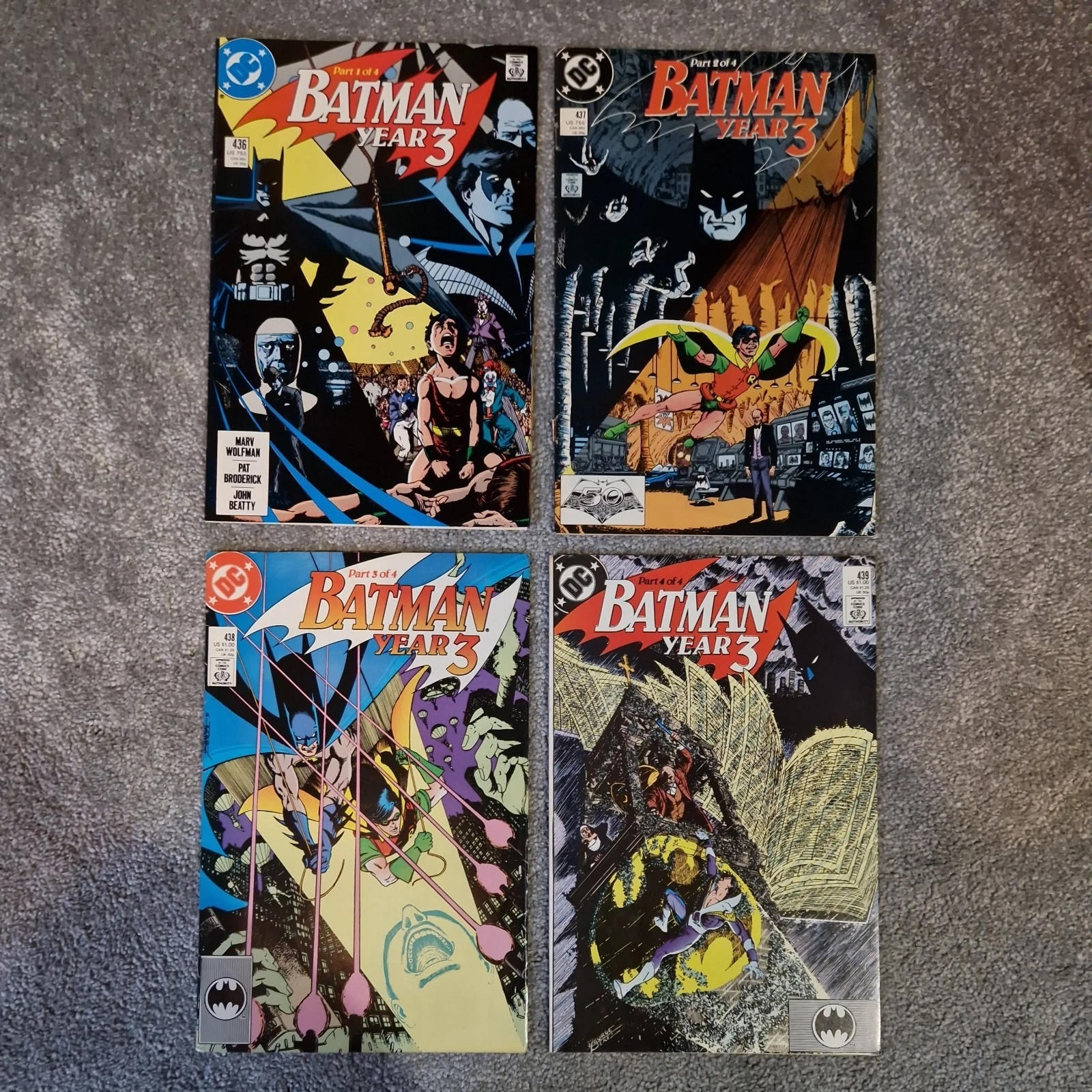 Batman Year 3 Full Set 1 - 4: 1989 (🔥1st appearance Tim Drake)